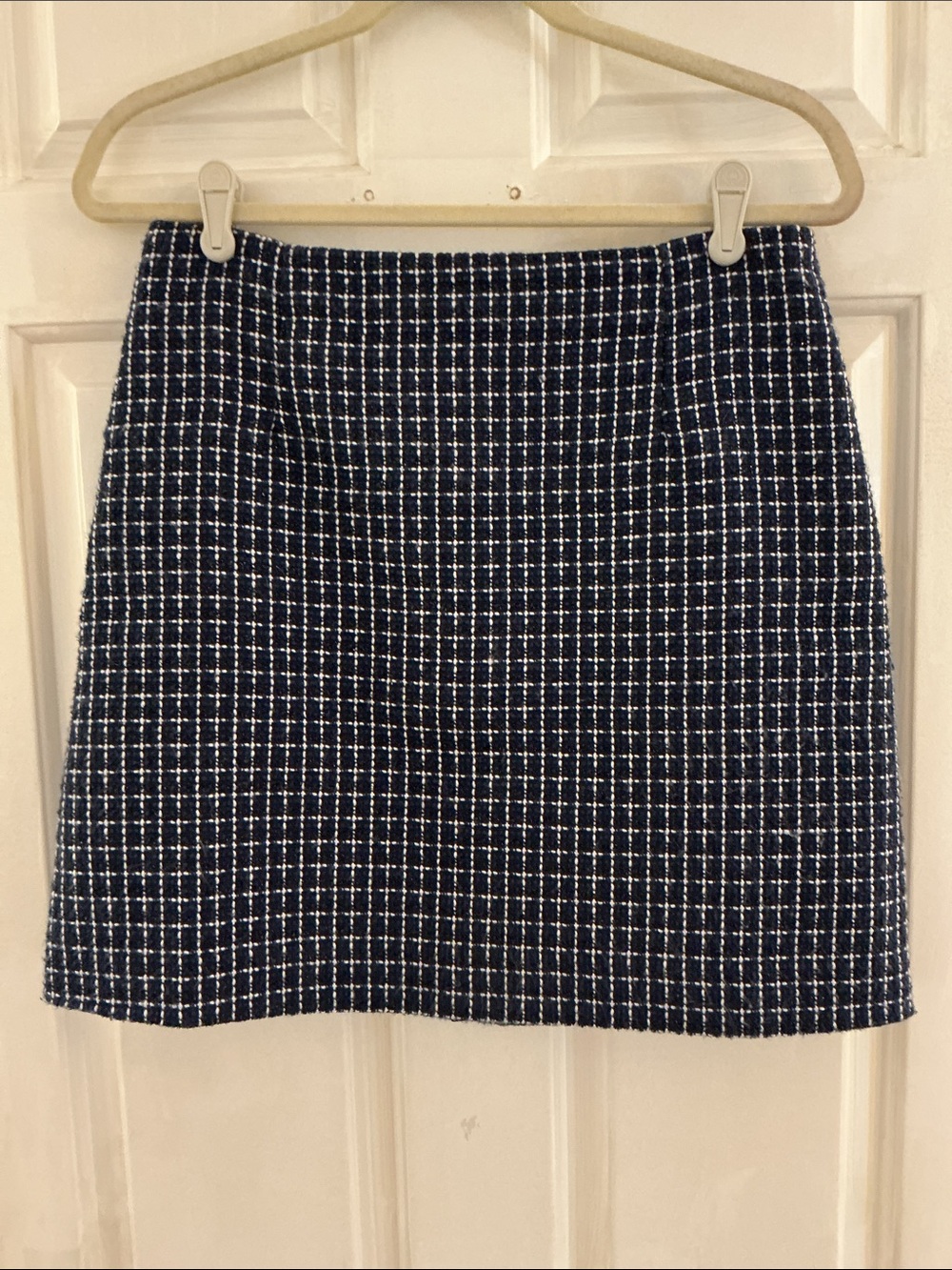 Lilly Pulitzer Low Tide Navy Fantasy Checkerboard Tweed Adler Mini Skirt EUC 6